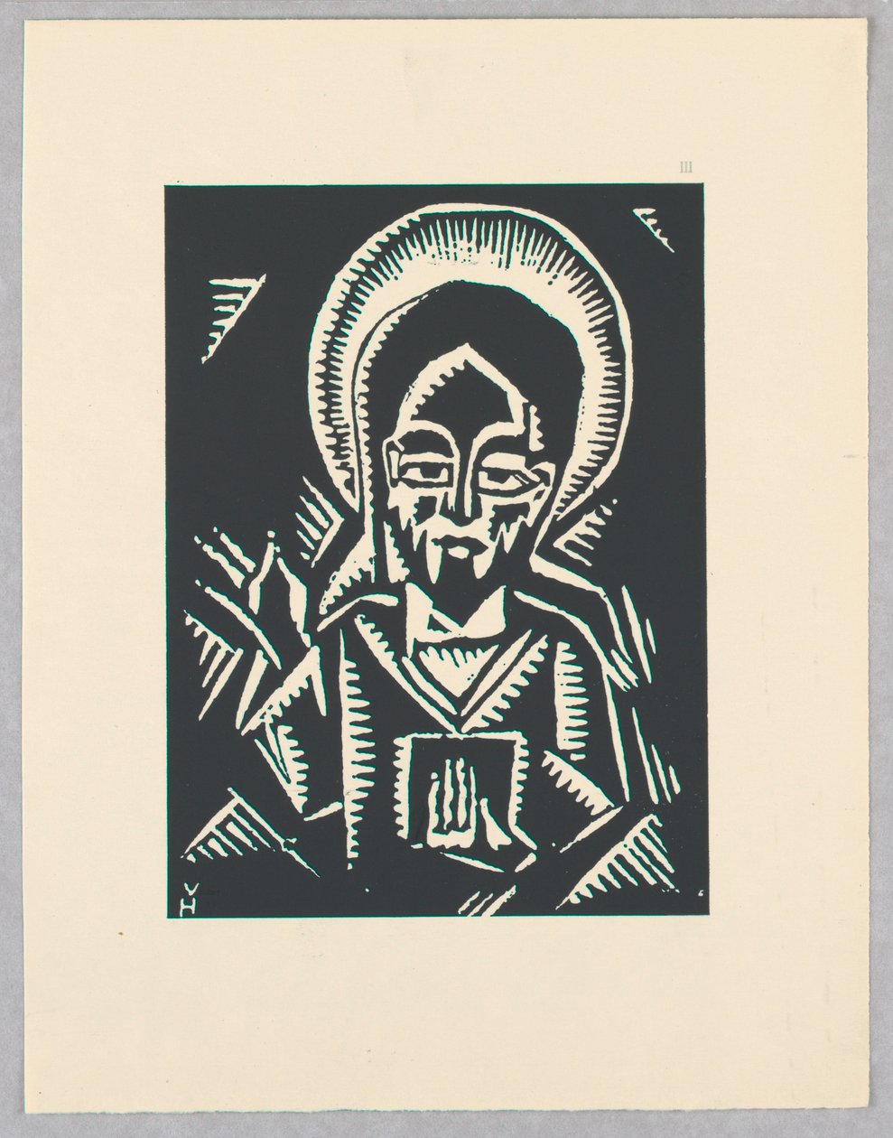 Prent, Christos Zehajici, Christus, Plaat III, Ethiopie, cili Christos, Madonna en Heiligen, zoals ik ze zag in illuminaties van oude Ethiopische codices Portfolio door Unbekannt