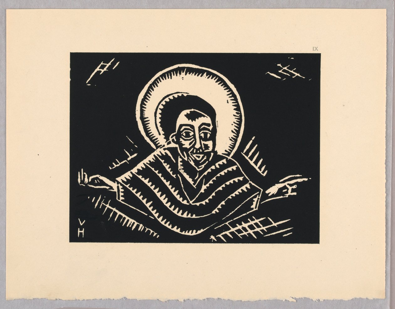 Print, Christos o Poslednim Soude, Christ, Plaat IX, Ethiopie, cili Christos, Madonna a Svati, jak jsem ie videl v illuminacich starych ethiopskych kodexu Portfolio door Unbekannt