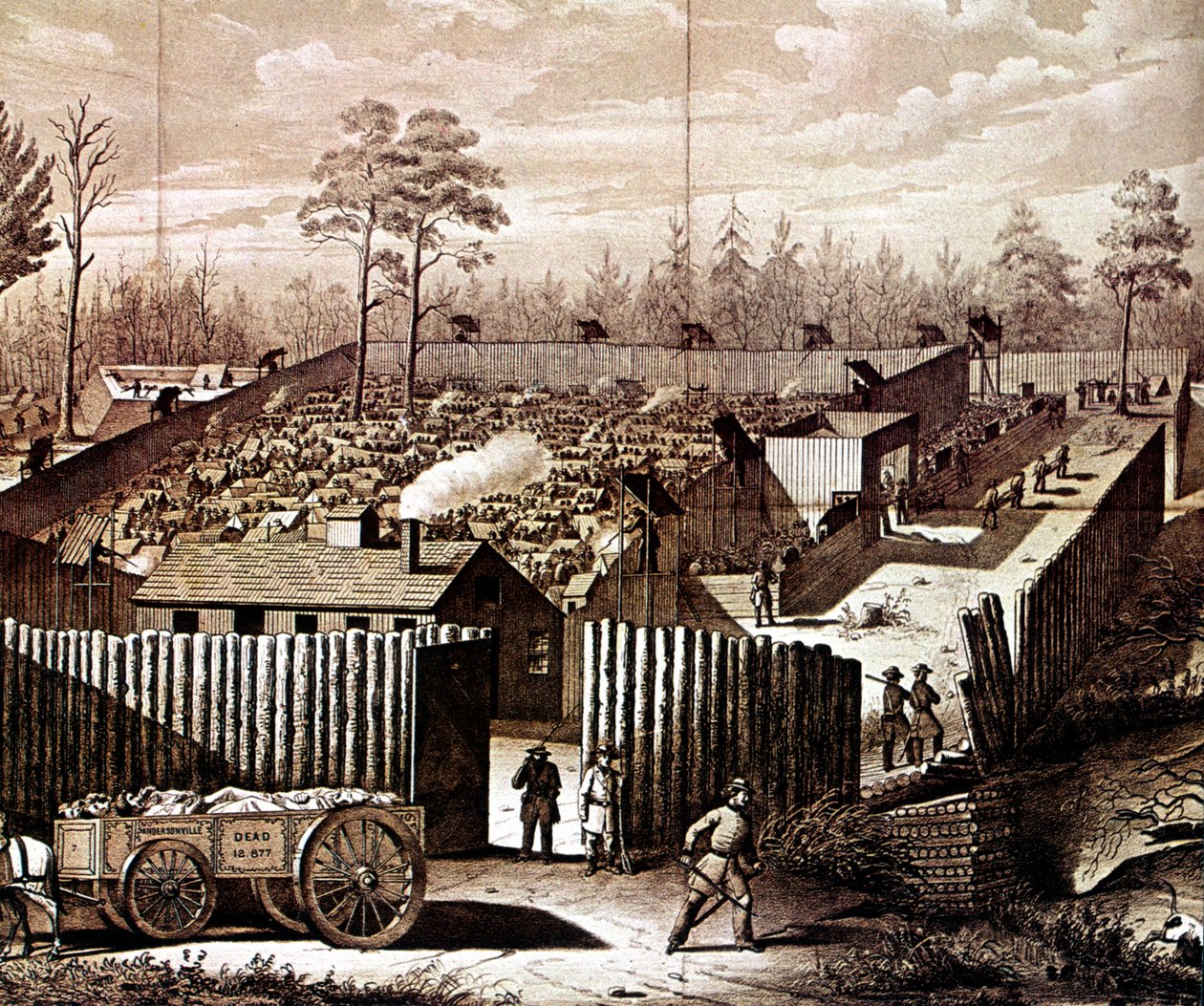 Gevangenisstockade in Andersonville, Georgia, Amerikaanse Burgeroorlog, 1861-1865 door Unbekannt