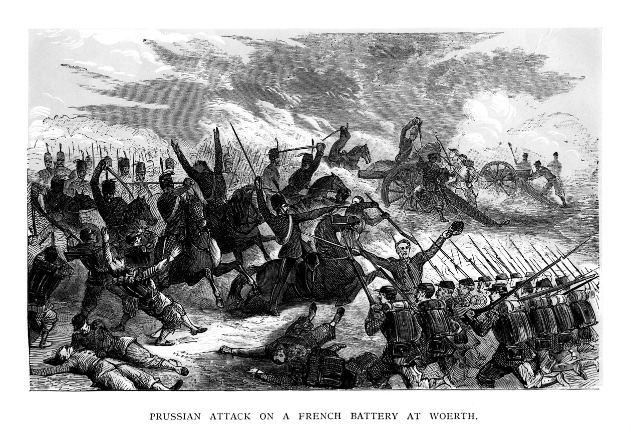 Pruisische aanval op een Franse batterij bij Woerth, 1793, 1875 door Unbekannt