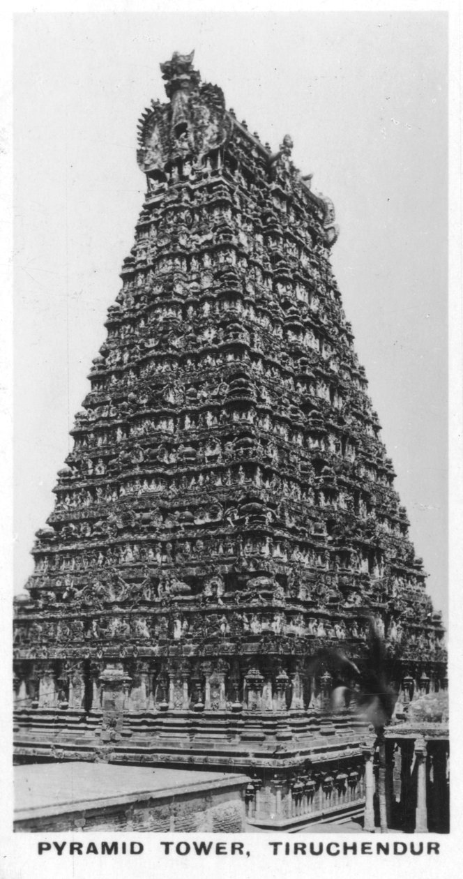 Piramidetoren, Tiruchendur, Tamil Nadu, India, c1925 door Unbekannt