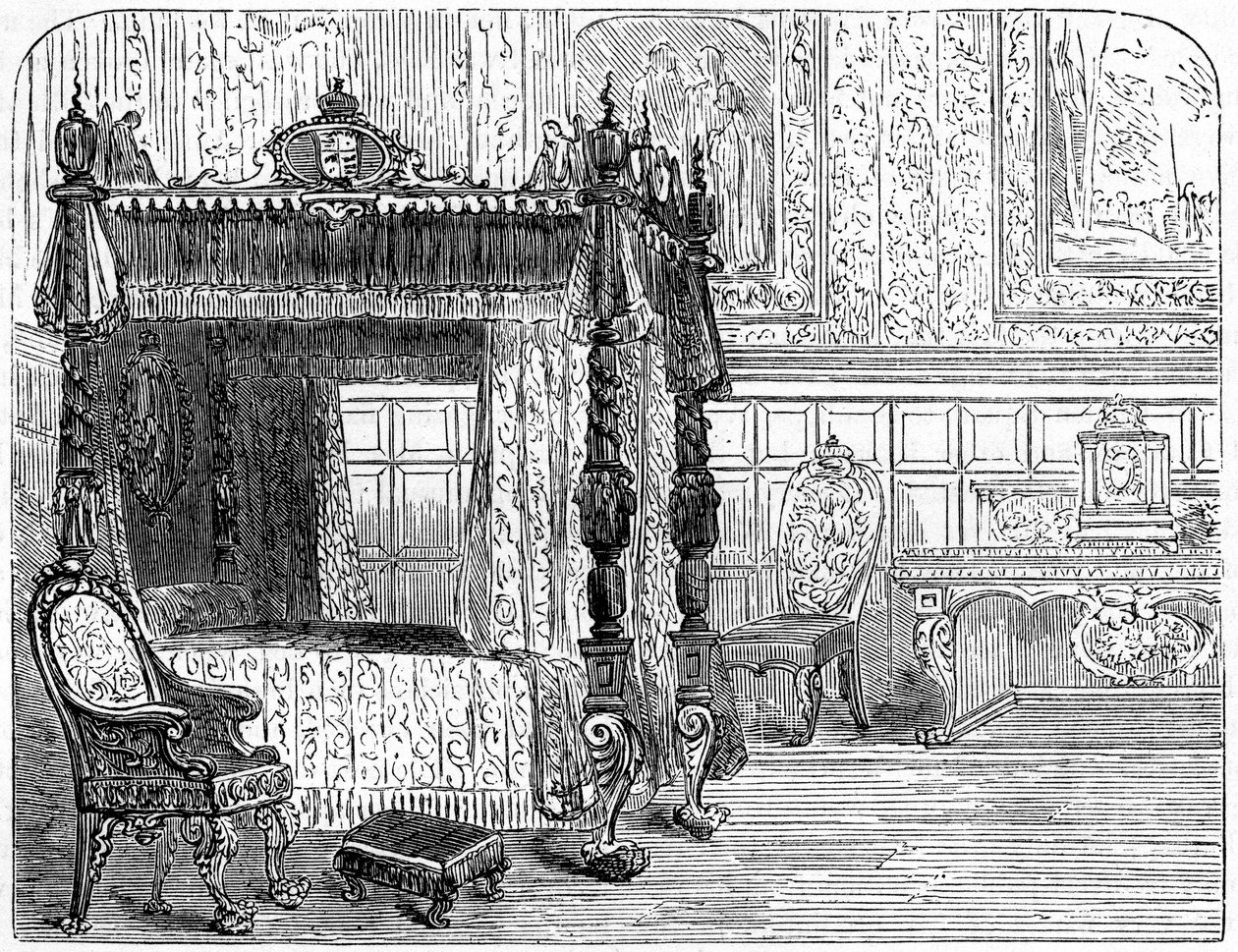 Slaapkamer van koningin Anne 1665-1714, 18e eeuw 19e eeuw door Unbekannt