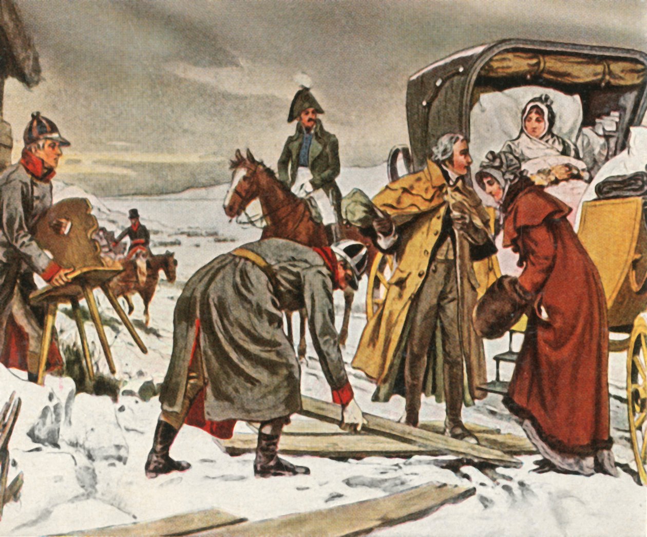 Koningin Louise op de vlucht naar Memel, 5 januari 1807, 1936 door Unbekannt