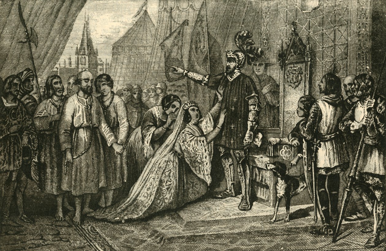 Koningin Phillippa pleit voor de burgers van Calais, 1347, 1890 door Unbekannt