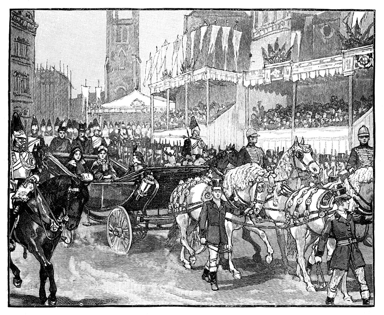 Koningin Victoria opent Holborn Viaduct, Londen, 1869 door Unbekannt