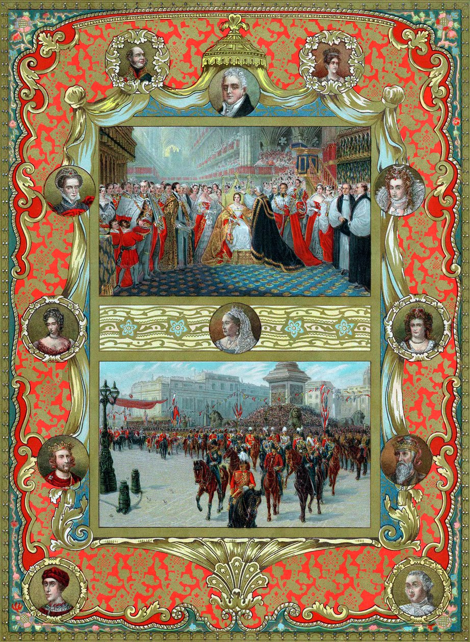 Kroning van Koningin Victoria en Gouden Jubileum door Unbekannt