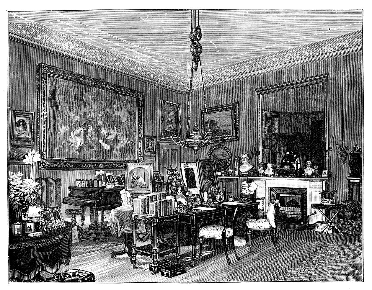 Privé zitkamer van koningin Victoria, Osborne House, Isle of Wight door Unbekannt