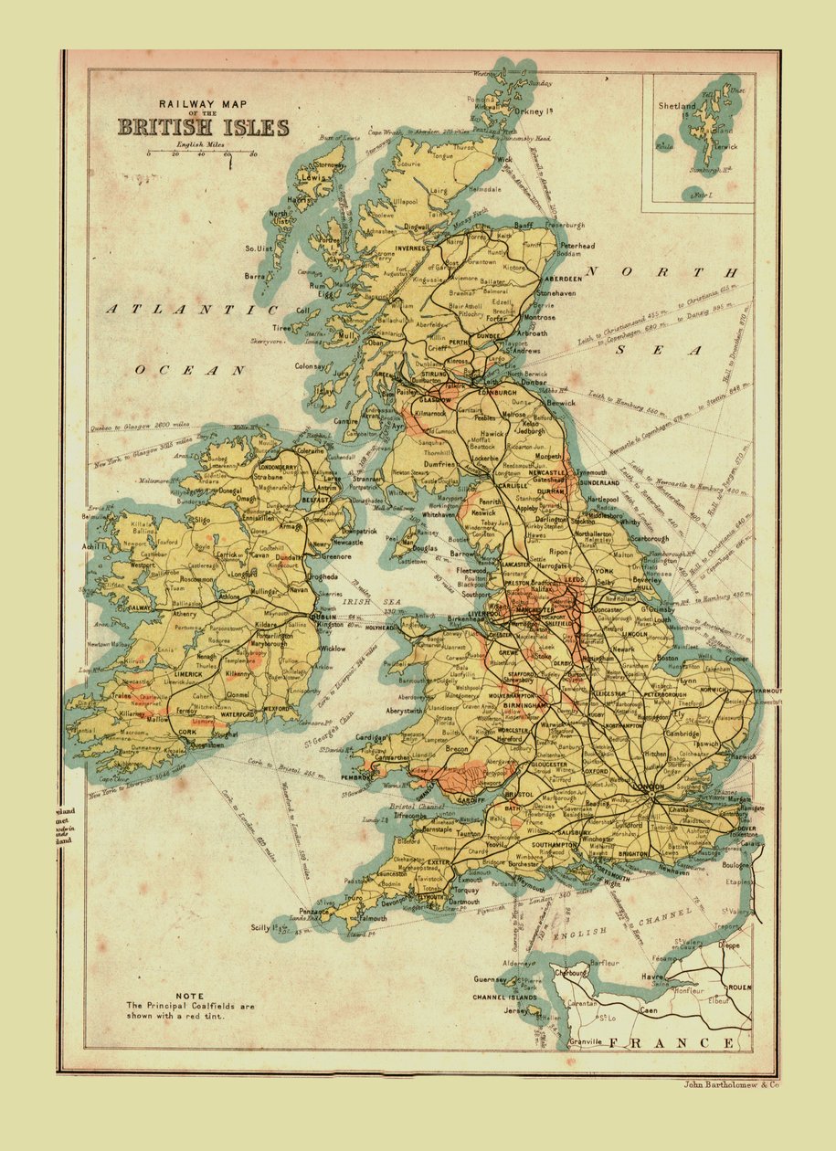 Spoorkaart van de Britse Eilanden door Unbekannt