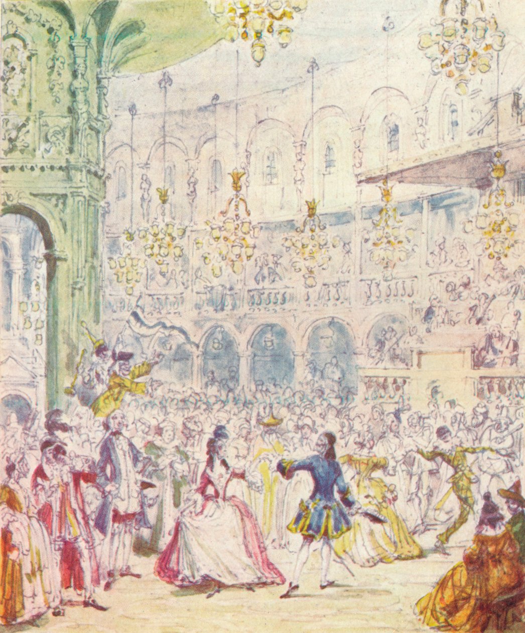 Randulph en Hilda dansen in de Rotunda in Ranelagh Gardens, 1842 door Unbekannt