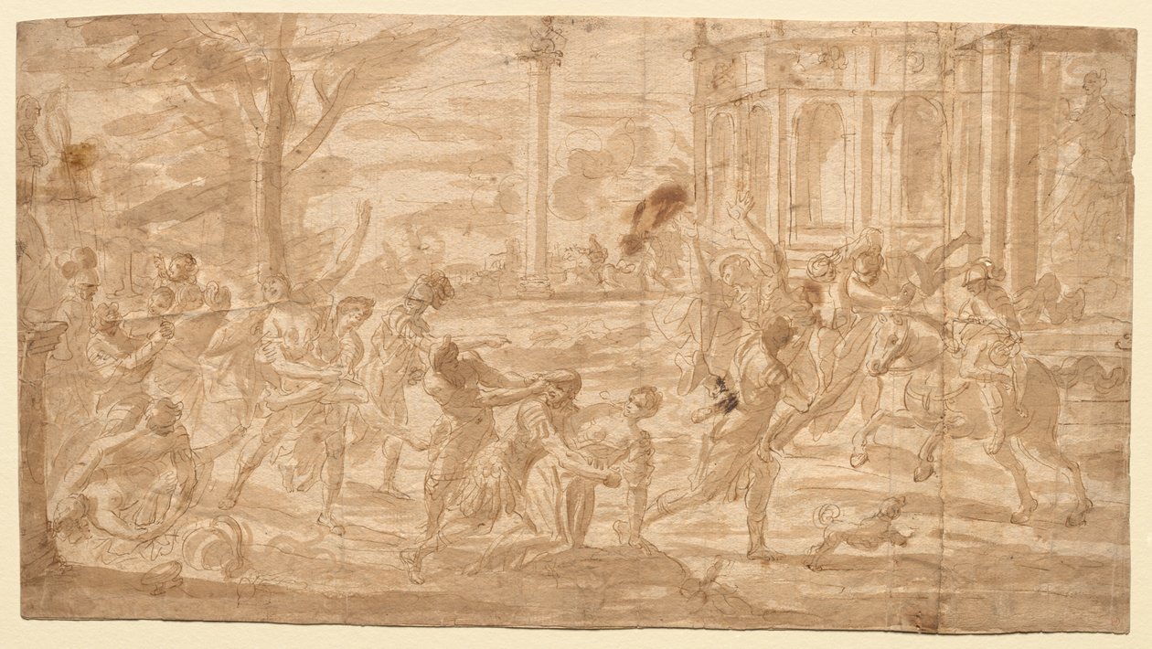 De roof van de Sabijnse maagden, 1700s door Unbekannt