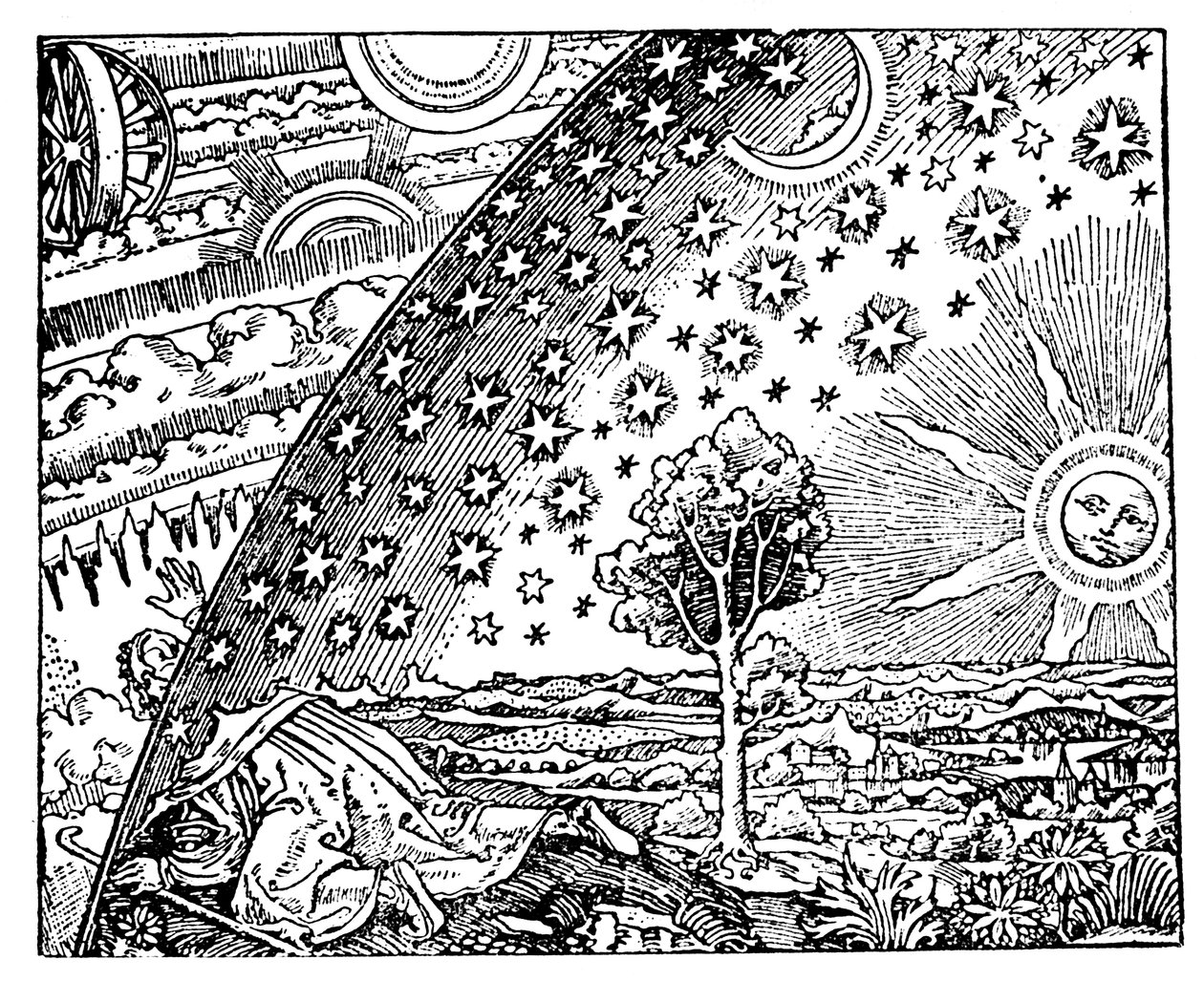 Reconstructie van een middeleeuwse opvatting van het universum, 19e eeuw door Unbekannt
