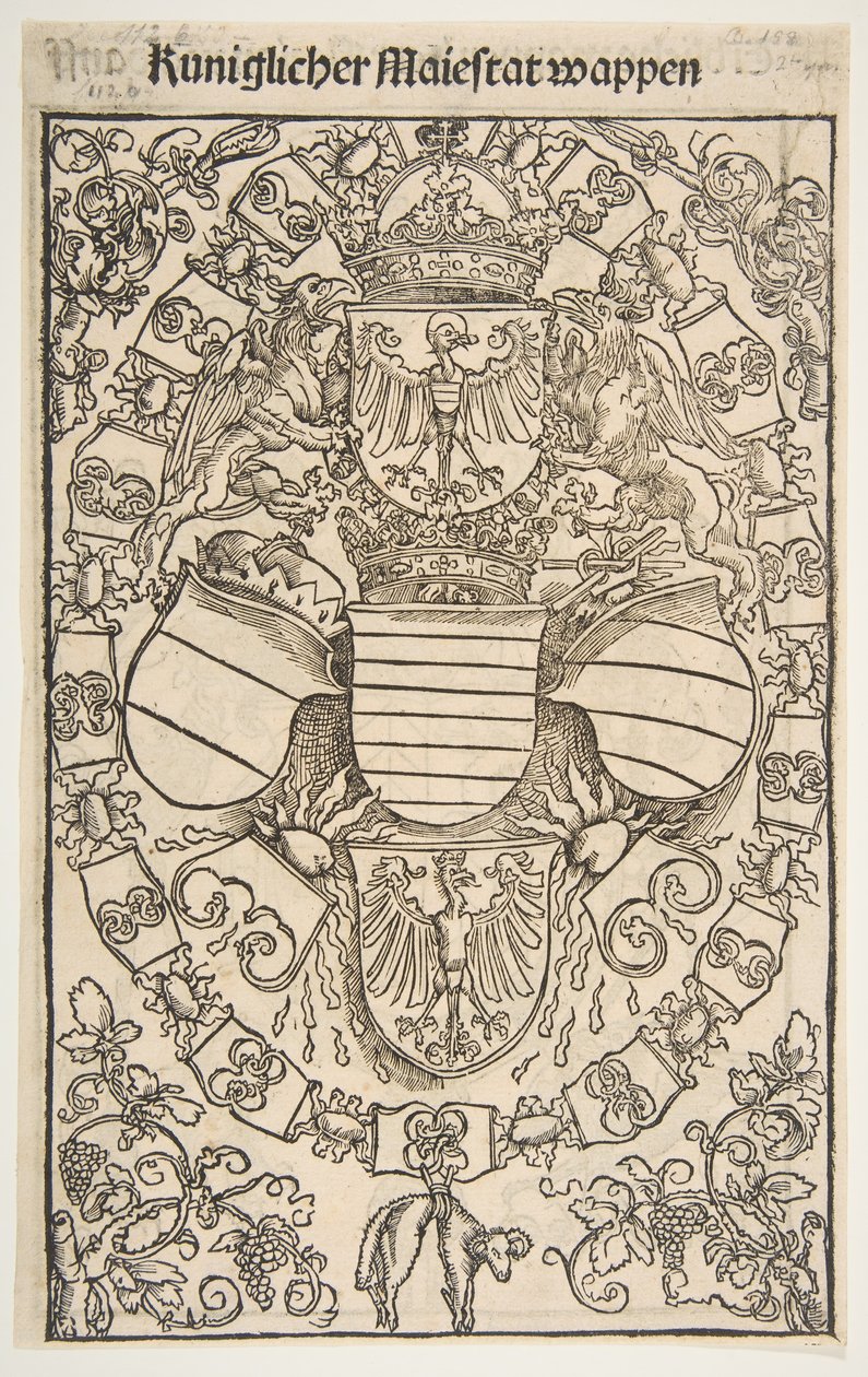 Recto: Wapen van Maximiliaan I als Koning van de Romeinen, verso: Wapen van Florian door Unbekannt