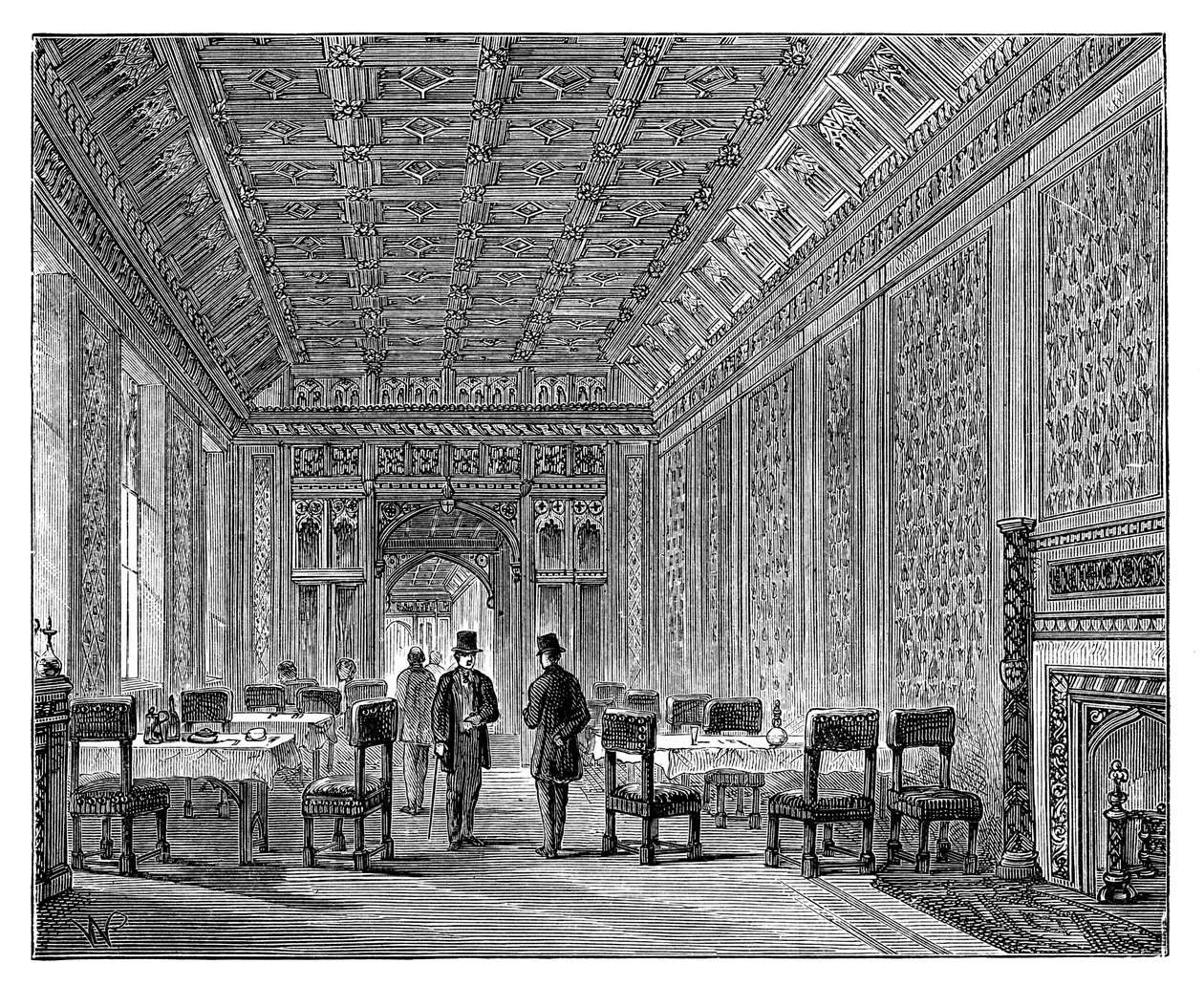 Verfrissingsruimte, House of Lords, Palace of Westminster, Londen, ca. 1888 door Unbekannt