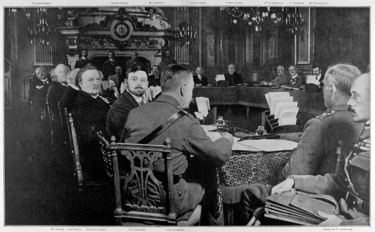 Vertegenwoordigers van de Geallieerde regeringen, Parijs, Eerste Wereldoorlog, 27-29 maart 1916 door Unbekannt