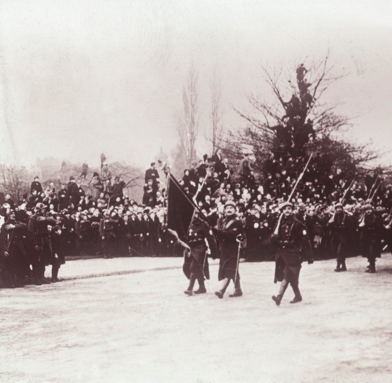 Terugkeer van de Belgen naar Luik, België, ca. 1914-1918 door Unbekannt