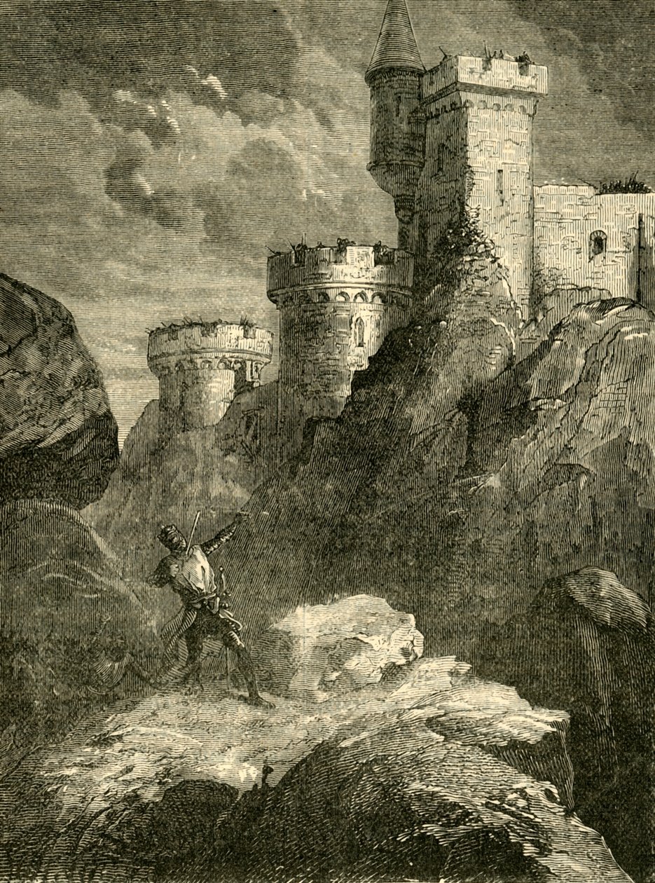 Richard I. Gewond bij het Beleg van het Kasteel van Chaluz, 1199, 1890 door Unbekannt