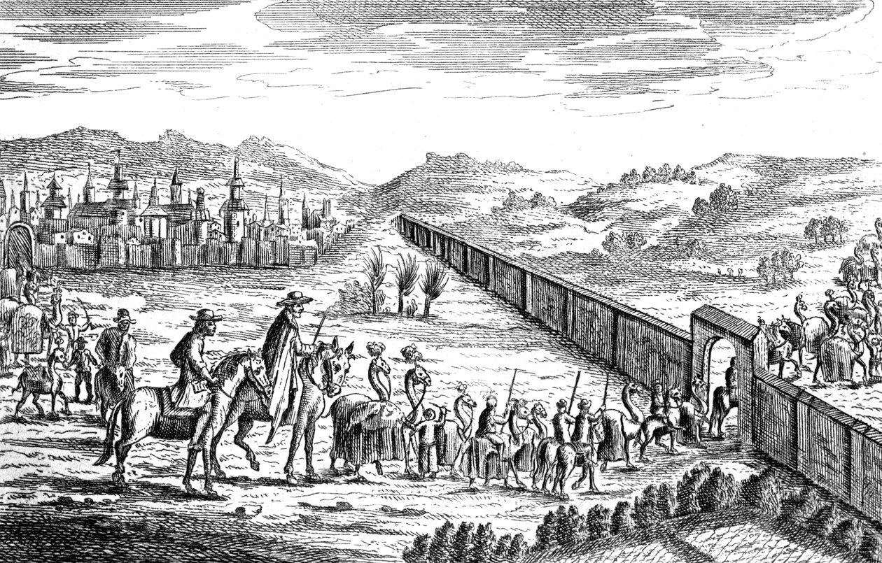 Robinson Crusoe met de Moskouse karavaan, c1719 door Unbekannt