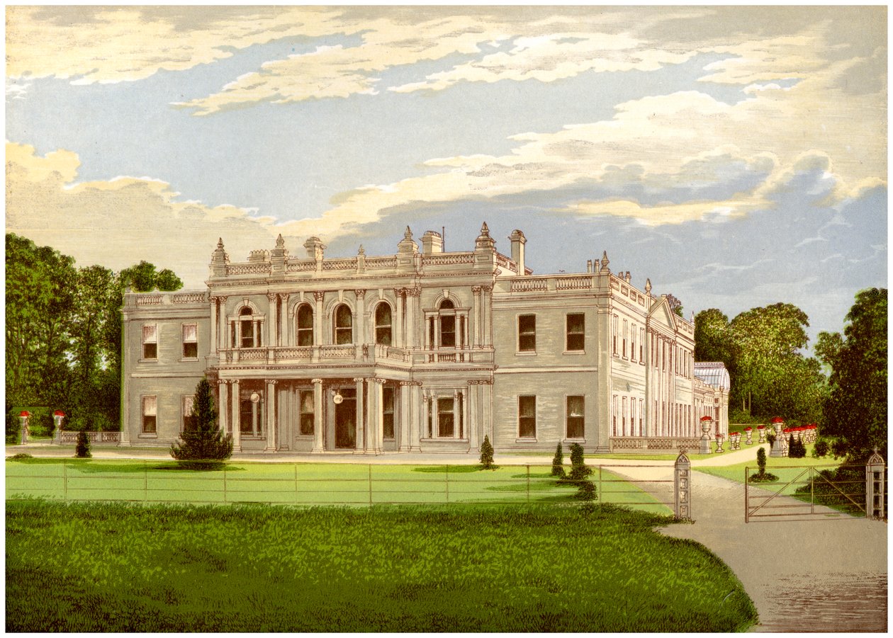 Rolleston Hall, Staffordshire, huis van Baronet Mosley, ca. 1880 door Unbekannt