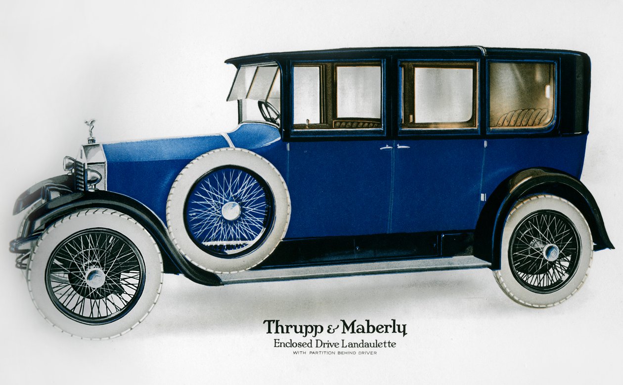 Rolls-Royce gesloten rijtuig landaulette met scheidingswand achter de chauffeur, ca. 1910-1929 door Unbekannt