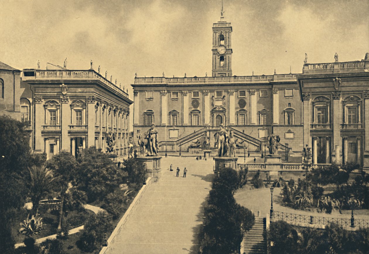 Rome - Het Capitool: in het midden het Paleis van de Senatoren nu Stadhuis door Unbekannt