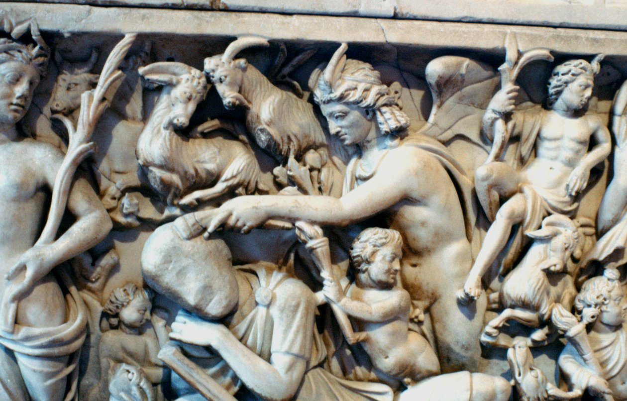 Romeinse sarcofaag met de legende van Selene en Endymion, 230-235 AD door Unbekannt