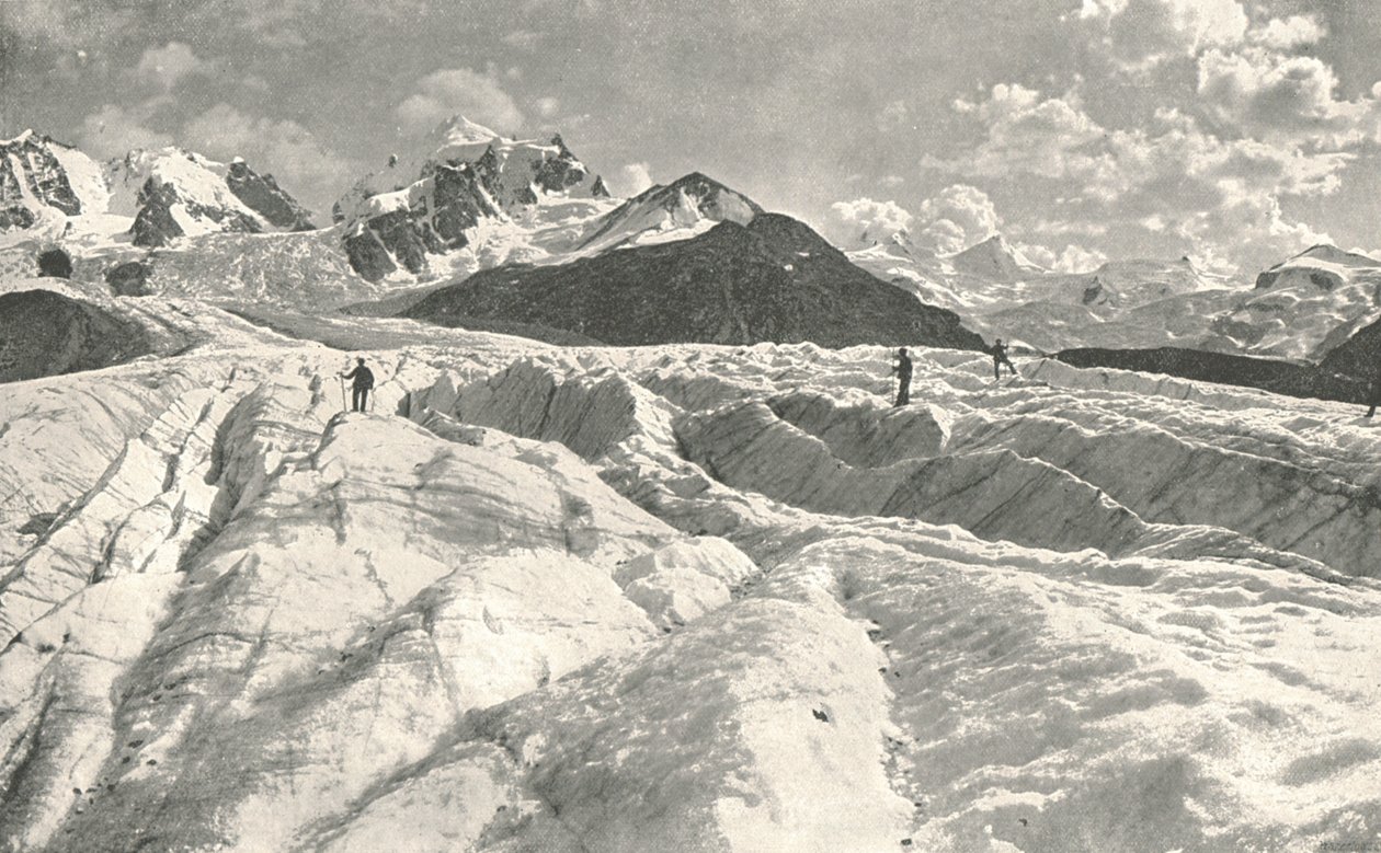 Roseg-gletsjer bij Pontresina, Engadin, Zwitserland, 1895 door Unbekannt