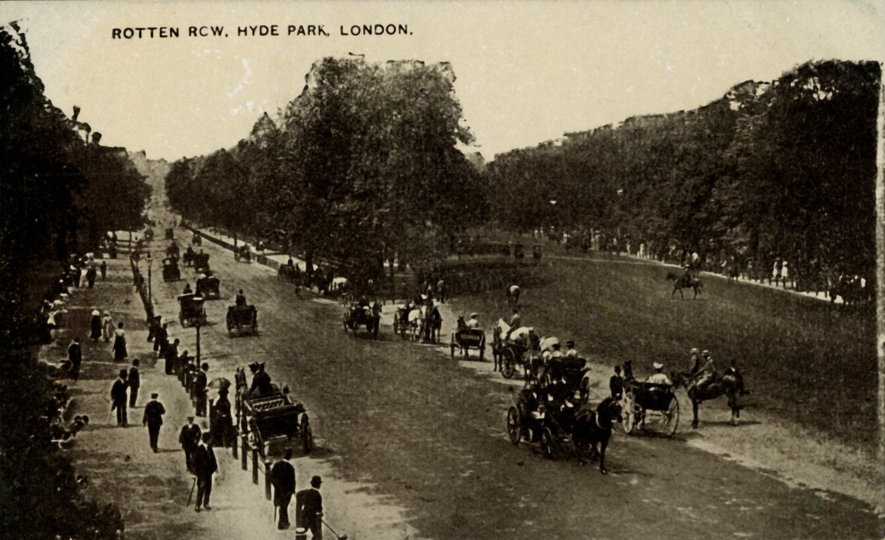Rotten Row, Hyde Park, Londen, eind 19e-begin 20e eeuw door Unbekannt