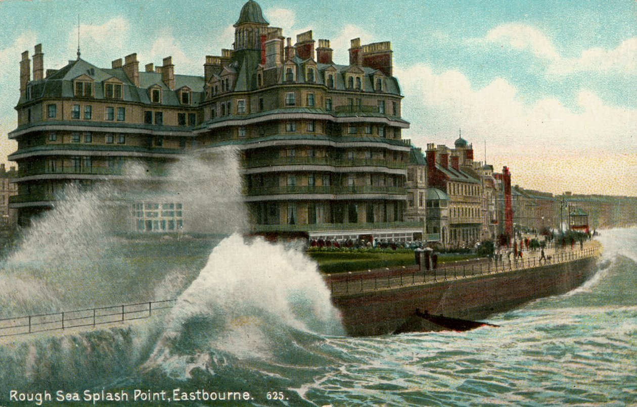 Ruwe zee, Splash Point, Eastbourne, Sussex, ca. 1912 door Unbekannt