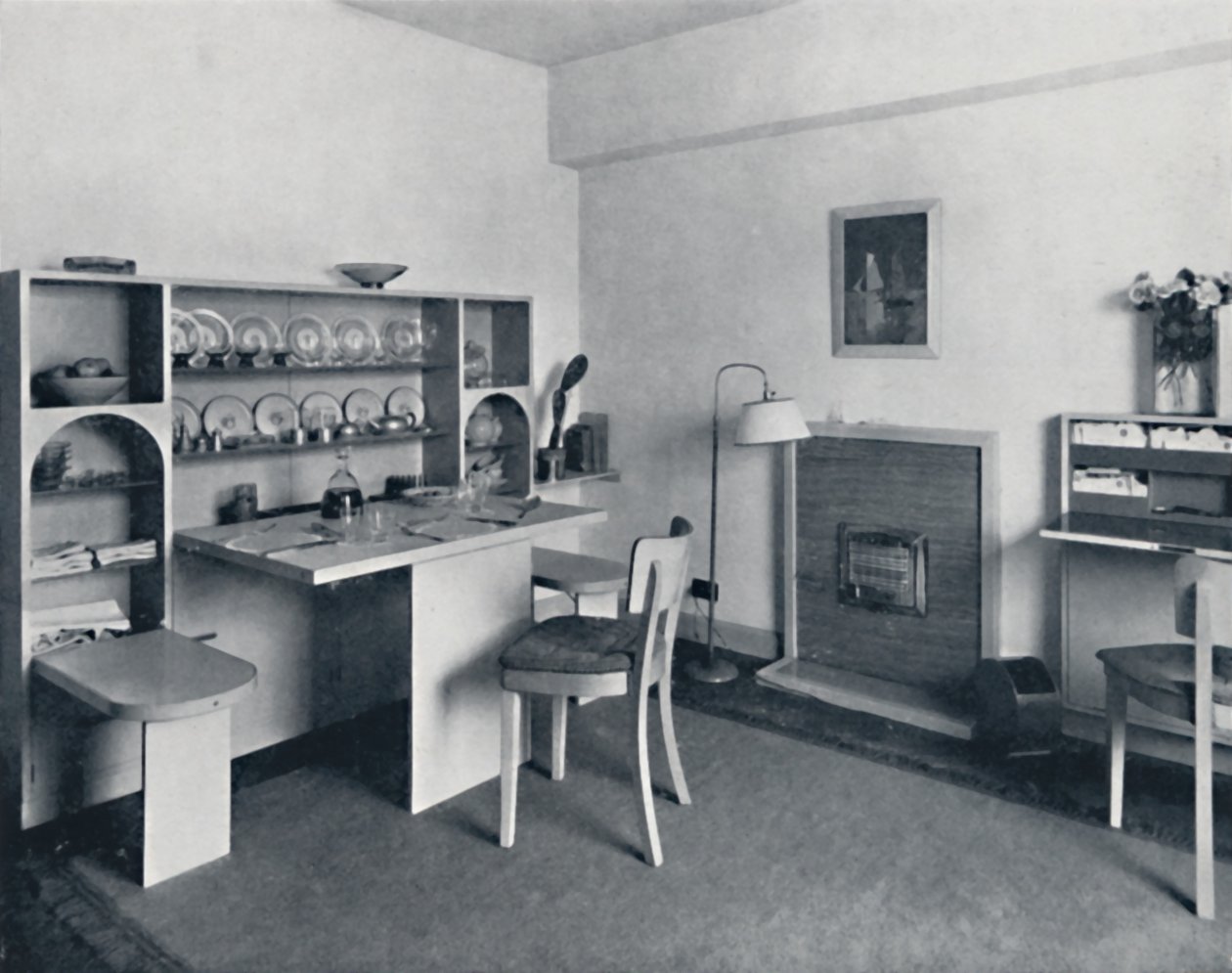 Rowley Gallery of Decorative Art Ltd - Gecombineerde eet-woonkamer open, 1939 door Unbekannt