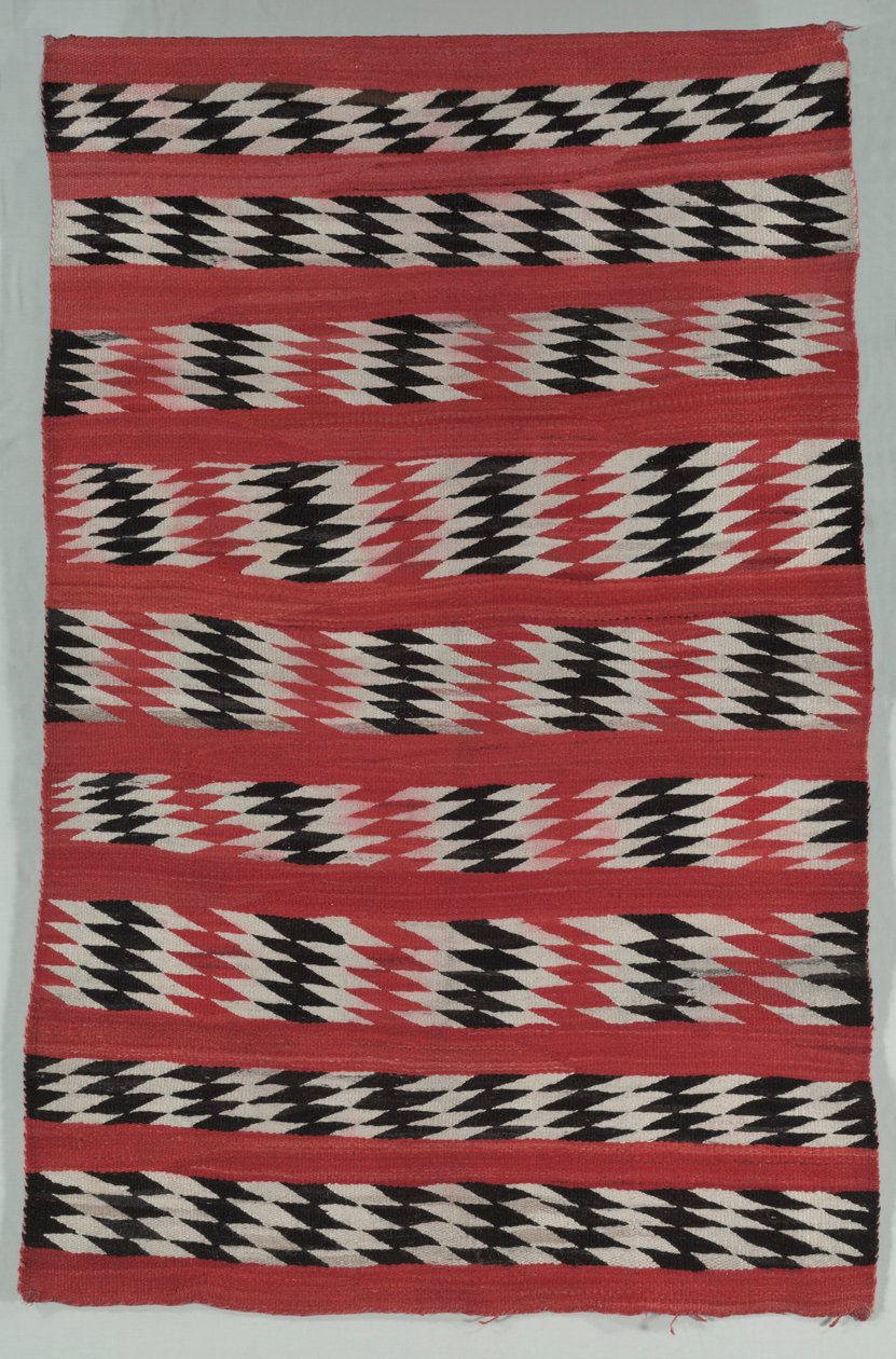 Tapijt met diamanten strepen, ca. 1890-1900 door Unbekannt