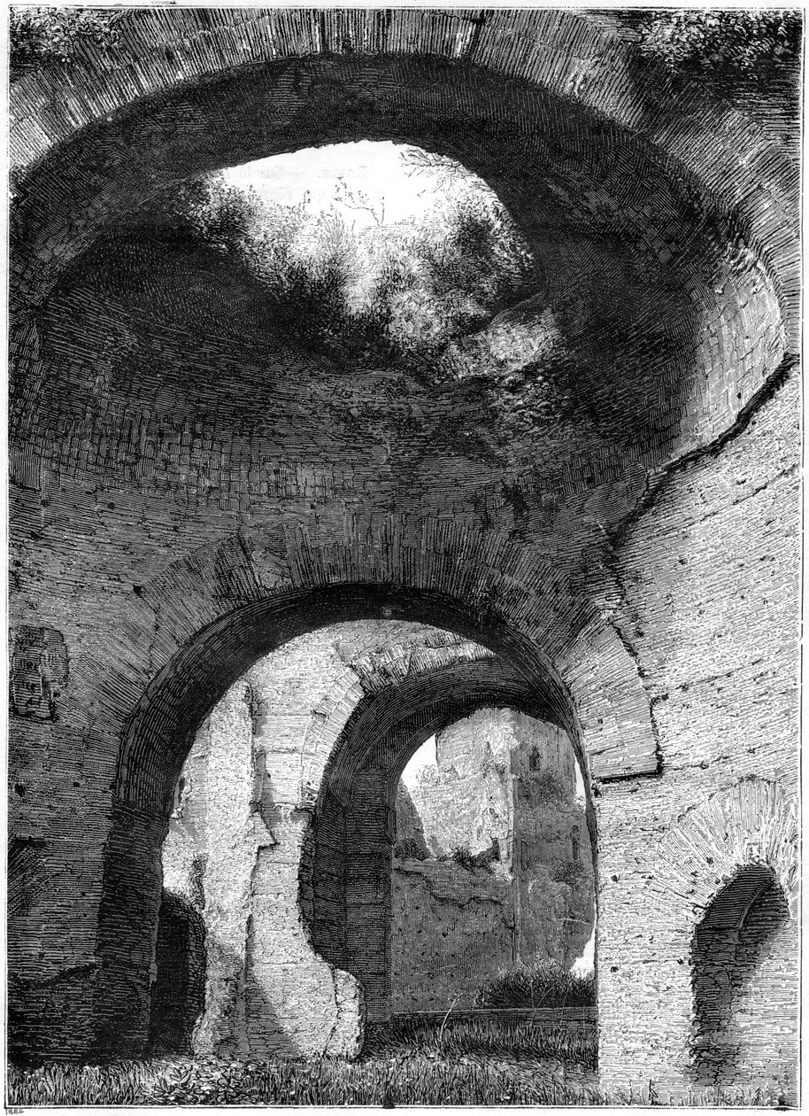 Ruïnes van de thermale baden van Caracalla, Rome, 1886 door Unbekannt