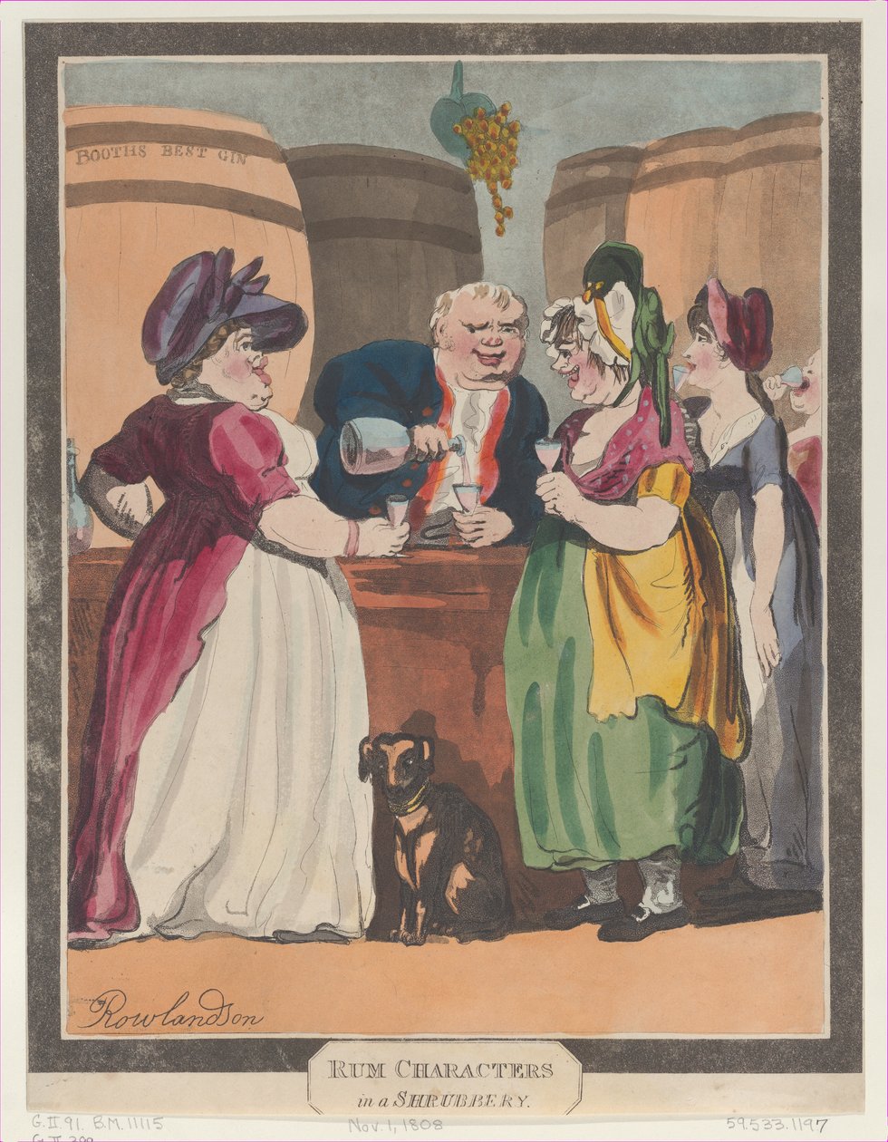 Rare figuren in een struikgewas, 1 november 1808 door Unbekannt
