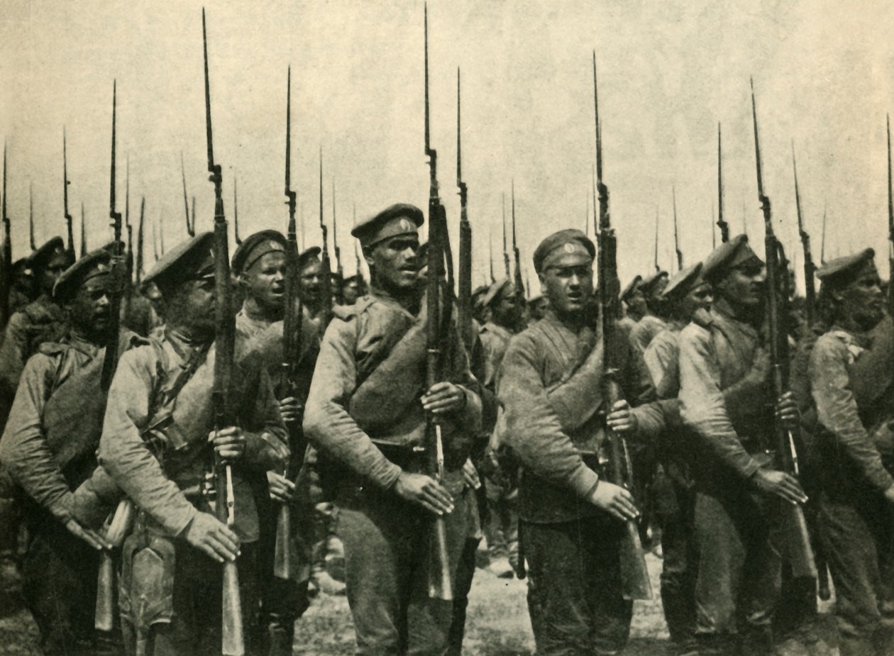Russische soldaten, Eerste Wereldoorlog door Unbekannt