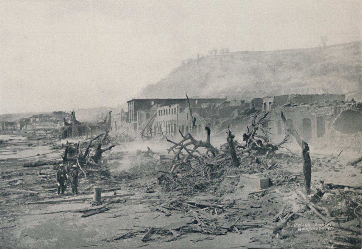 S. Pierre na de uitbarsting, 1916 door Unbekannt