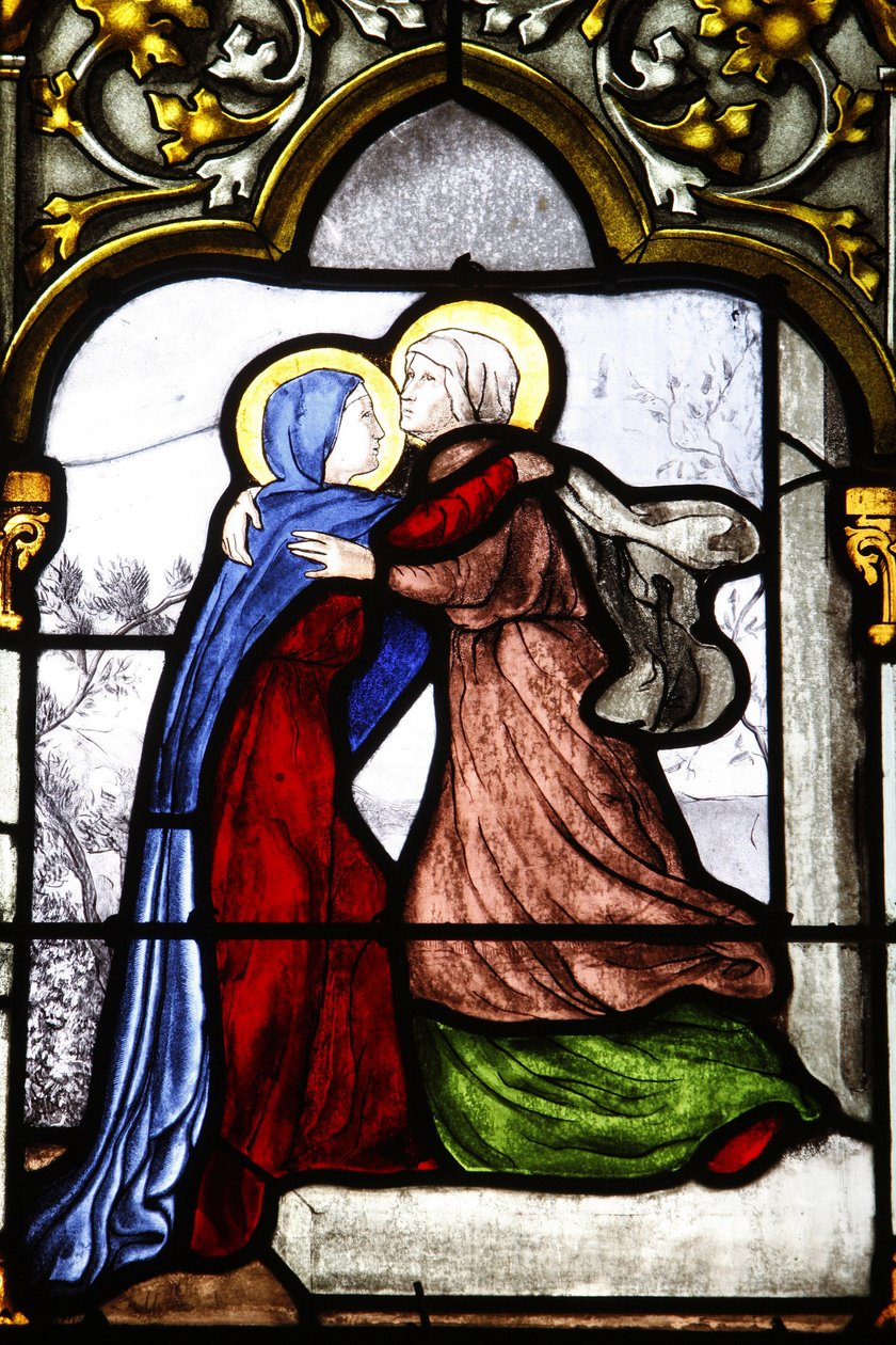 Kathedraal van Saint-Corentin, Quimper glas-in-lood: de Visitatie, Quimper, Frankrijk door Unbekannt