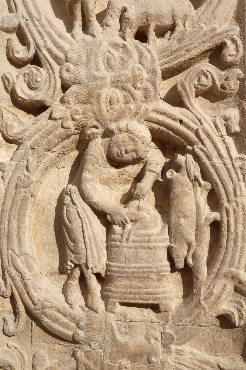 Basiliek van Saint Denis. Centraal portaal. Landbouwkalender, Saint-Denis door Unbekannt