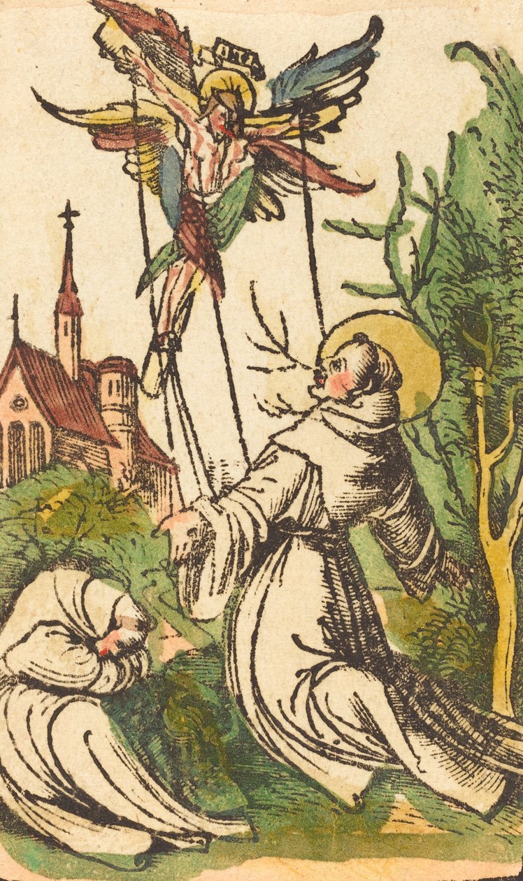 Heilige Franciscus ontvangt de stigmata door Unbekannt
