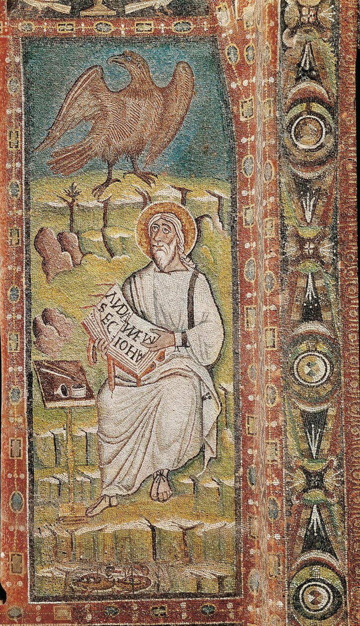 Sint Jan de Evangelist. Byzantijns mozaïek. 6e eeuw door Unbekannt