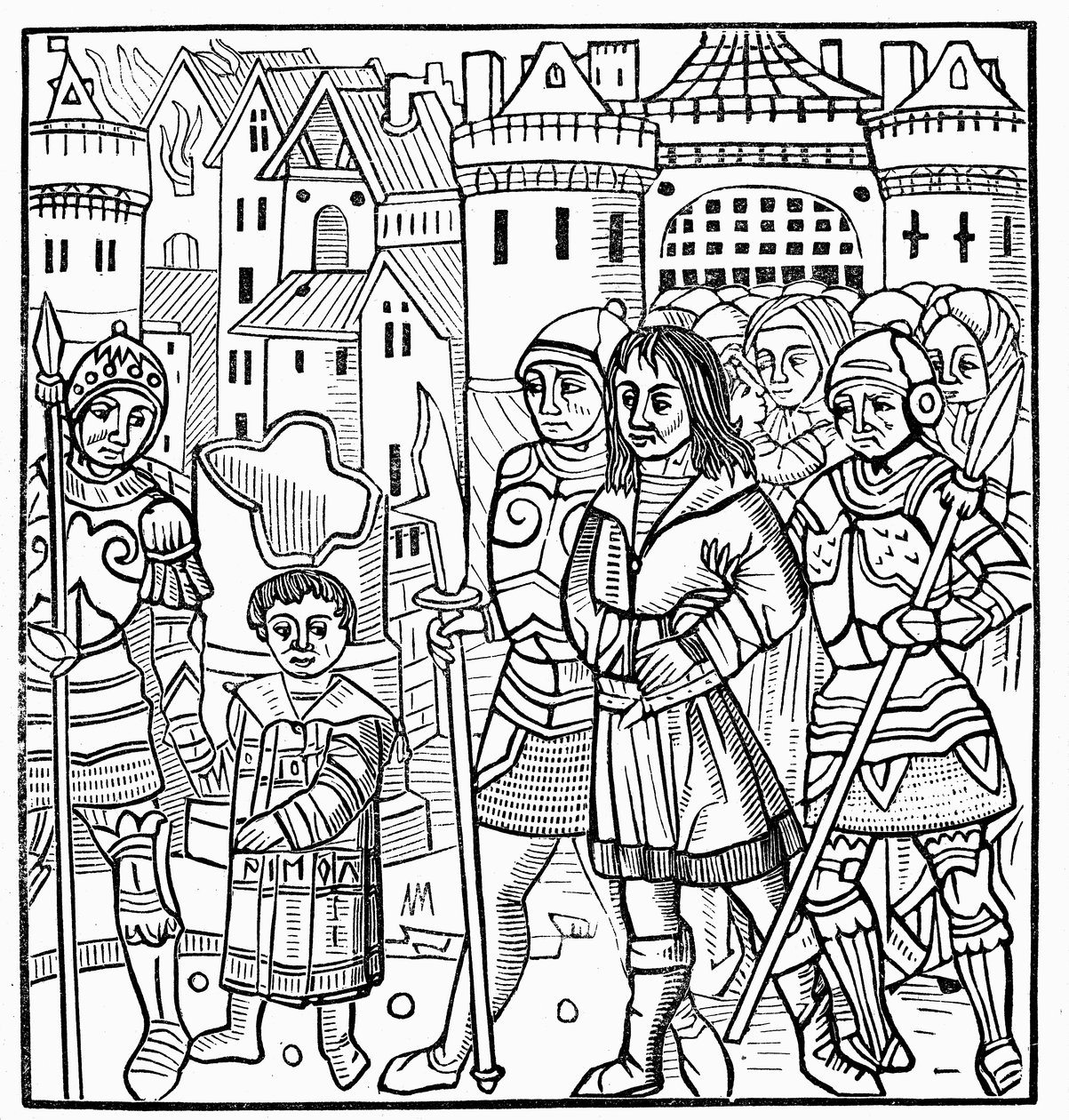 Saint Louis en zijn broers gevangen genomen tijdens de Zevende Kruistocht, 1250 door Unbekannt