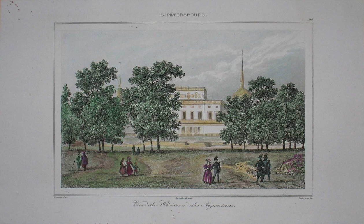 Sint-Michaëlkasteel in Sint-Petersburg, begin 19e eeuw door Unbekannt