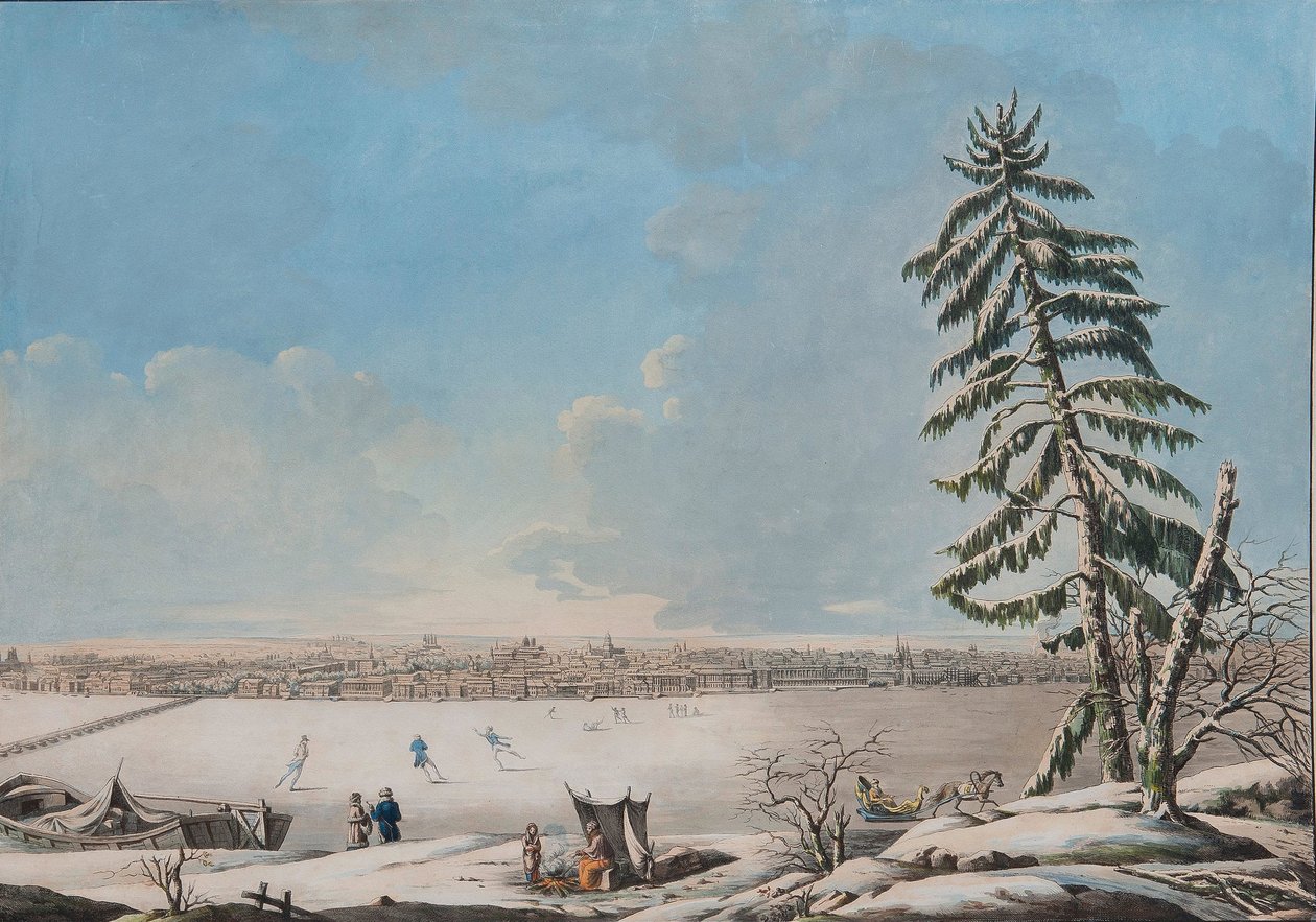 Sint-Petersburg: Uitzicht over de Neva-rivier, begin 1800s door Unbekannt