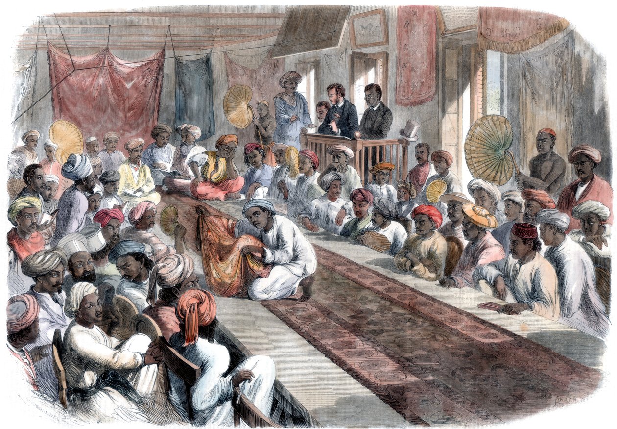 Verkoop in Calcutta van waardevolle regeringsgeschenken en Lucknow-juwelen, 1860 door Unbekannt