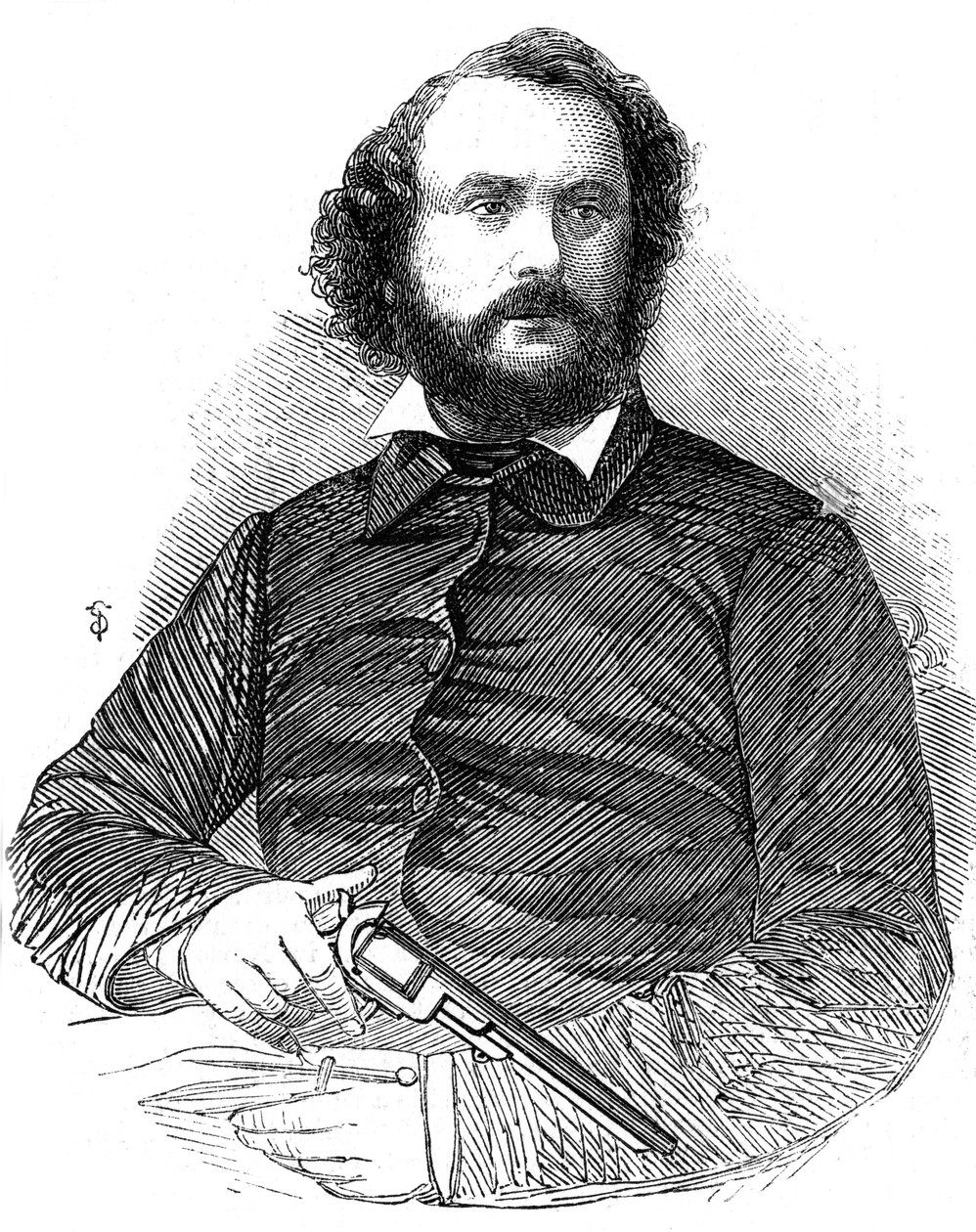 Samuel Colt 1814-1862, uitvinder van het Colt-revolver, 1856 door Unbekannt