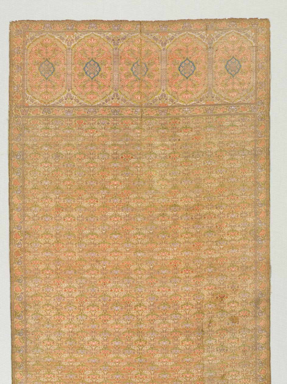 Sjerp met bloemenveld en eindpanelen op een gouden ondergrond, 1700s door Unbekannt