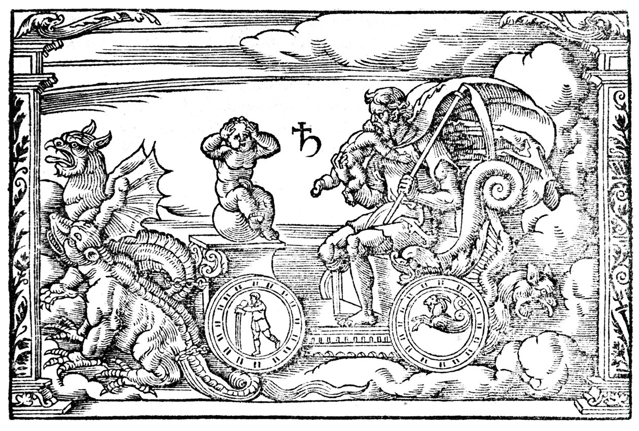 Saturnus, Romeinse god van de tijd, 1569 door Unbekannt