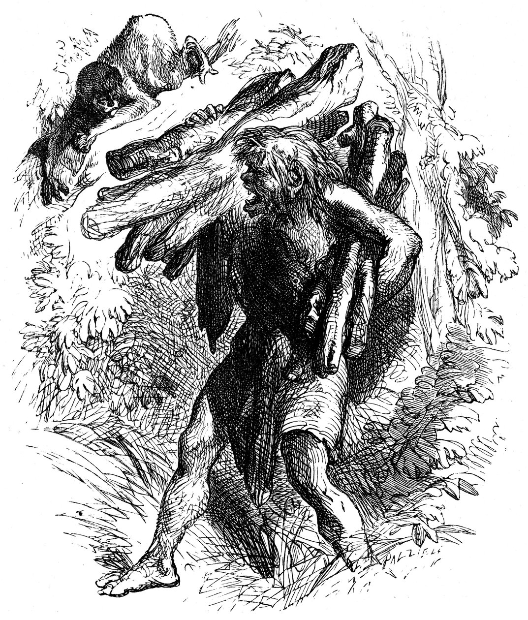 Scène uit De Storm van William Shakespeare, 1856-1858 door Unbekannt