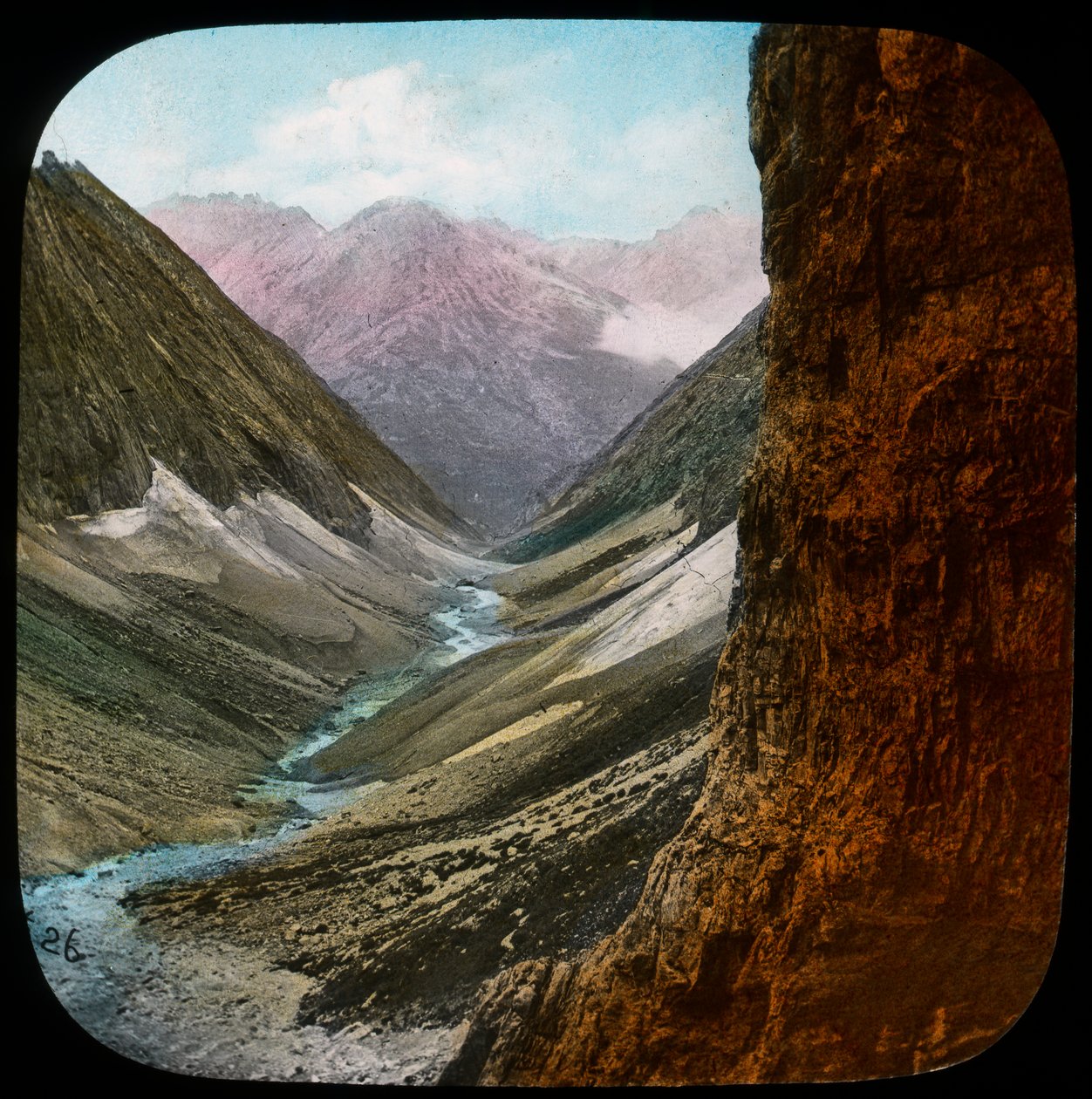Scène in de Himalaya, India, late 19e of vroege 20e eeuw door Unbekannt