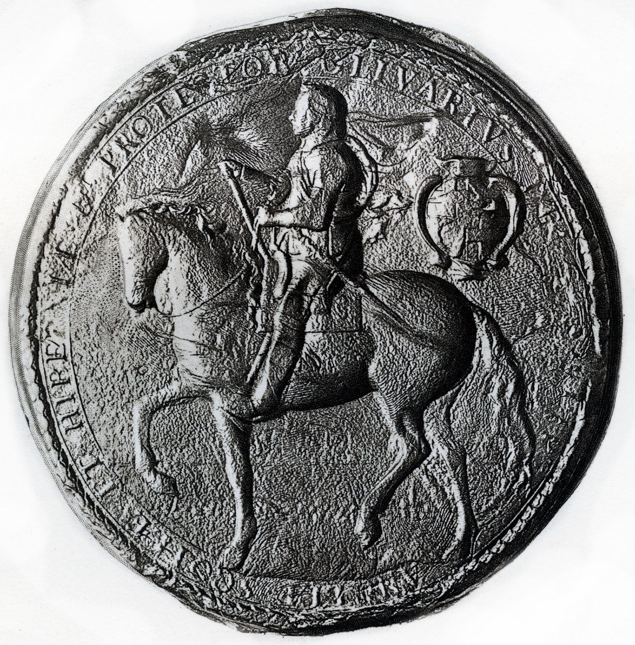 Zegel van het Protectoraat met Oliver Cromwell te paard door Unbekannt