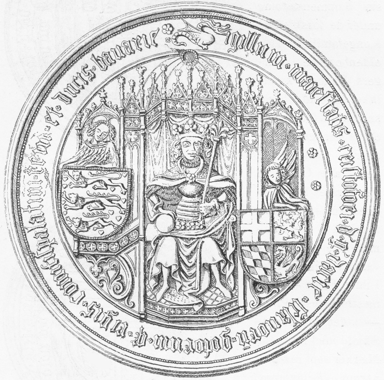 Zegel met portret van Christoffel van Beieren door Unbekannt