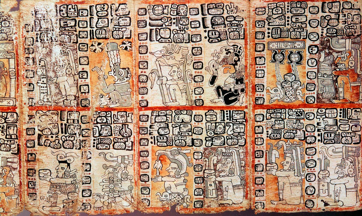 Sectie uit de Mayaanse Troano Codex, 15e eeuw door Unbekannt